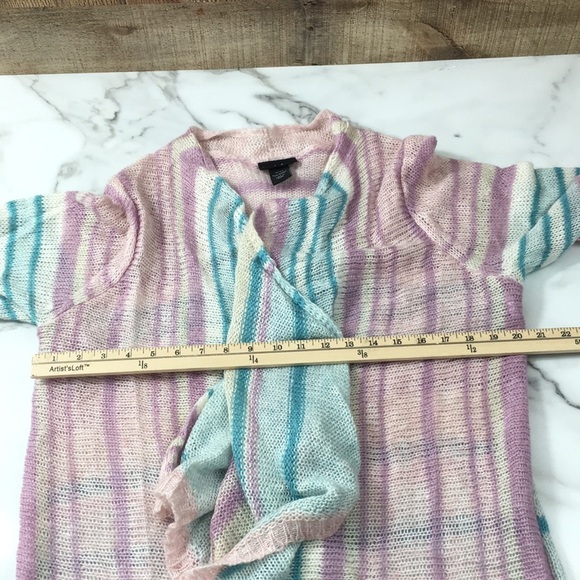 Lane Bryant Blue Purple Striped Drape Cardigan Sweater Womens 18/20 Cozy - Picture 10 of 12
